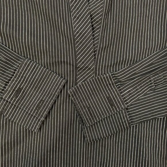 Vintage Tension Made in Italy Pinstripe Blouse Black - S - Picture 10 of 16